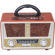 Resim Genel Markalar Meier M-112bt Nostaljik Ahşap Retro Radyo Bluetooth Fm Sd Aux Usb 