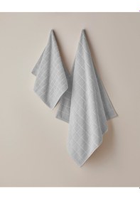 Resim English Home Chequer Pamuk Yüz Havlusu 50x80 Cm Gri Gri 