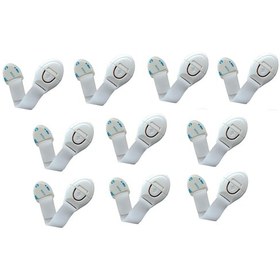 Resim Bebek Çocuk Güvenlik Dolap Çekmece Kilidi Güvenlik Seti-(Cırtlı Kilit Beyaz -10 Adet) Çok Renkli 