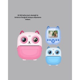 Resim 48MP Çocuk Kamera Oyun ve Müzik Destekli Termal Yazıcı 