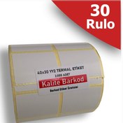 Resim 40X30 Yanyana 2 Li Termal Etiket | 30 Rulo Barkod Etiketi 