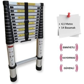 Resim Master 14 Basamaklı Teleskopik A Tipi Merdiven 4.4 Mt. 504325 