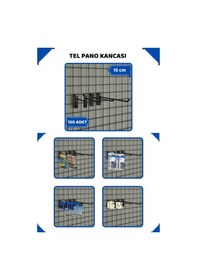 Resim Tel Pano Kancası 15 Cm Siyah Raf Askısı Raf Kancası Mağaza Düzenleme 150 Adet 