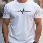 Resim Kalp Atış Hattı Grafikli Yumuşak Polyester, Yazlık Dış Giyim, Normal Beden, Rahat Giyim | Grafik Tişört | Yuvarlak Yaka Gömlek 