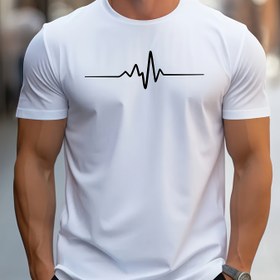 Resim Kalp Atış Hattı Grafikli Yumuşak Polyester, Yazlık Dış Giyim, Normal Beden, Rahat Giyim | Grafik Tişört | Yuvarlak Yaka Gömlek 