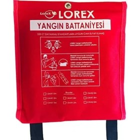 Resim LR-FB1010C Yangın Battaniyesi 100CM x 100CM Çantalı, Kırmızı 