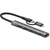 Resim Daytona Hc-13fl Macbook Uyumlu Type C Usb To Usb 3.0 Type-c Sd/tf 5 Port Çevirici Adaptör 