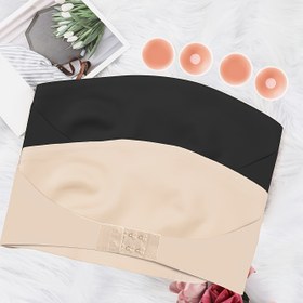 Resim 2 adet Kadın Strapless Bandeau Sütyen - Zarif Düz Renk, Dolgu Yok, Tel Yok, Yetişkinler İçin Rahat Uyum, Düğünler ve Resmi Etkinlikler İçin Mükemmel, Düğün Sütyenleri 