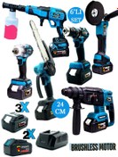 Resim Germany Style ProGP 6'lı Set 5 Akülü Kırıcı Yıkama Matkap Budama Testeresi Taşlama Somun Sökme Set 