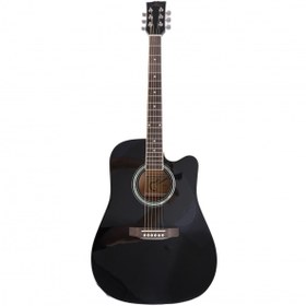 Resim Almira F650N-BKC Elektro Akustik Gitar - Siyah (Başlangıç/Orta - Cutaway Kasa) | Siyah Parlak Cila, Kesik Kasa (Cutaway), Dahili Akort Cihazlı Preamp Sistemi | Ölçüler: 41 İnç Standart Dreadnought 