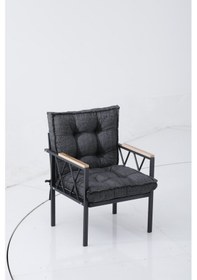 Resim Ard & Garden Miray 3+1+1 Masalı Koltuk Takımı, Balkon Takımı,balkon Mobilyaları,çay Seti, Metal Kanepe, Masa Seti Antrasit 