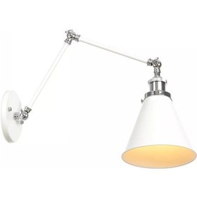 Resim Rys Retro Metal Dekoratif Akrobatik Mafsallı Rustik Duvar Aplik Beyaz 