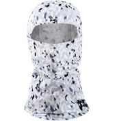 Resim Butu Güneş Korumalı Elastik Boyun Körüğü Balaklava Gri Beyaz Izgara 