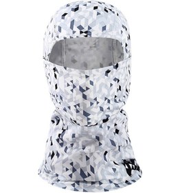 Resim Butu Güneş Korumalı Elastik Boyun Körüğü Balaklava Gri Beyaz Izgara 