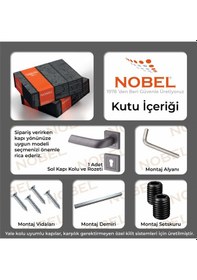 Resim Massimo Kapı Kolu Naturel Titanyum Kare Rozetli Yale Sol 