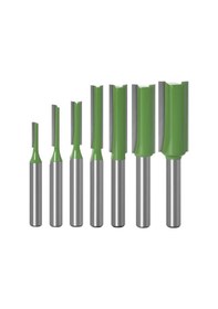 Resim Adet Düz Bit Tek Çift Flüt Ahşap Kesiciler Tungsten Caide Yönlendirici Bit Ağaç İşleme Aleti Seti 1/4ın 