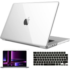 Resim NovStrap Apple Macbook Pro 2023 M2 16 Inc A2780 Uyumlu Parlak Kılıf + Siyah Klavye Kılıfı + Film 