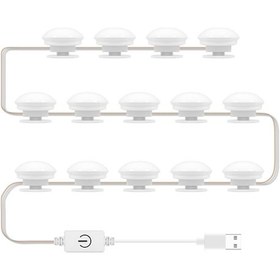 Resim Suofeng Led Aynalı Tuvalet Işığı - Üç Renkli Işık Ayarlı Usb Güçlü Değiştirilebilir Ampullü Makyaj Masası Aynası Ön Aydınlatma 