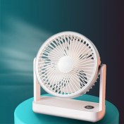Resim Yuekeda F701 LED Ekranlı Masaüstü Fan - Beyaz (Yurt Dışından) 