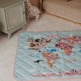 Resim Pembe Dünya Çok Amaçlı Organik Pamuk Oyun Halısı 