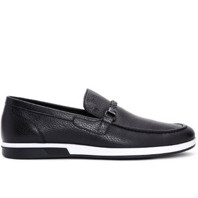 Resim Erkek Siyah Deri Casual Loafer Derimod