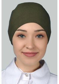 Resim Altobeh Kadın Pratik Dikişsiz Bağcıklı Kaymayan Tesettür Penye Bone - Haki 