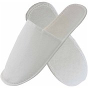 Resim 100 Çift Kaymaz Taban Lüks Elyaf Alt Sünger Takviyeli Beyaz Otel Terliği Tek Kullanımlık Kullan A Beyaz 