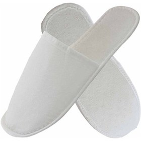 Resim 100 Çift Kaymaz Taban Lüks Elyaf Alt Sünger Takviyeli Beyaz Otel Terliği Tek Kullanımlık Kullan A Beyaz 