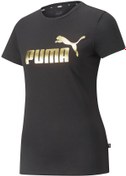 Resim Puma Ess Metallic Logo Tee Kadın Günlük Tişört 84830301 Siyah 001 