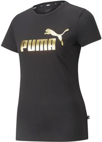 Resim Puma Ess Metallic Logo Tee Kadın Günlük Tişört 84830301 Siyah 001 