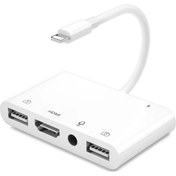 Resim iPhone iPad Lightning Dijital AV Hdmi 2xUsb Mikrofon Şarj Adaptör 