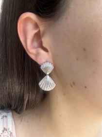 Resim Çift Deniz Kabuğu Küpe 