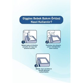 Resim Giggles Bebek Bakım Örtüsü 60x60 Alt Açma Bezi 12 Paket 120 Adet 