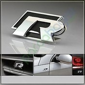 Resim R Siyah Metal 3D Amblem Logo Orjinal Kalite 