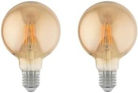 Resim 4W 220V E27 G95 Rustik LED Ampul G95-4C 2'li Paket amber 