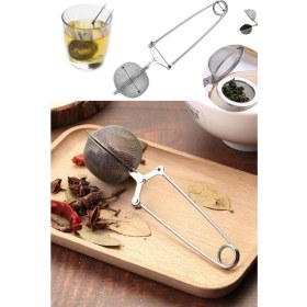 Resim Ramdet Paslanmaz Çelik Bitki Çayı Demleme Süzgeci Kahve Filtresi Maşa Çay Süzgeci Bitki Çayı Demleme Aparatı 