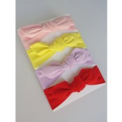 Resim Swan Butik Kız Çocuk Bebek Bandana Toka Seti 4'lü Pudra Pembe , Lila Kırmızı Sarı 