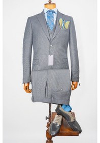 Resim Erkek Gri Mavi Çizgili Milano Takım Gri 