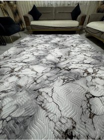 Resim Sarar 6m² Lastiksiz Halı Örtüsü Çizgili Desen Gri 