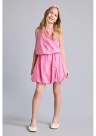 Resim Defacto Kırışık Dokulu Kumaş Çizgili 2li Pembe Takım Kız Çocuk H6011a826smpn178 Pembe-pn178 