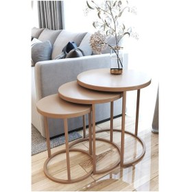 Resim Faymend 3lü Lüx C Zigon Sehpa Cappucino Cappucino 