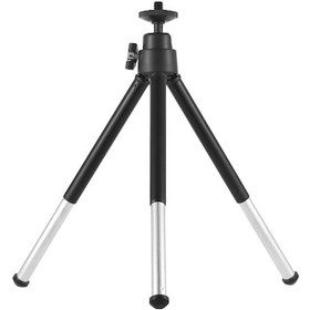 Resim Geeroyoo Alüminyum Mini Tripod: Telefon Ve Kamera Uyumlu, 360 Dönüşlü Kafa, 13.1-18.2cm Yükseklik Ayarı, Siyah 