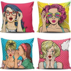 Resim Kırlent Dünyası 4Lü Kombin Dijital Baskılı Kırlent Kılıfı (377291311) 