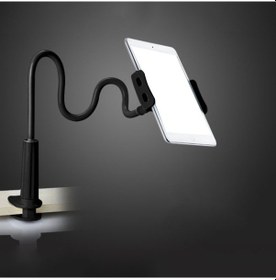 Resim Monyee 80cm Metal Tablo Ve Telefon Tutucu - 360 Derece Döner, Esnek Kollü, Masa/sandık Klipsli Siyah Tutucu Diğer 