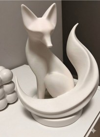 Resim Zarif Tilki Heykeli 3d Baskı 15 Cm 