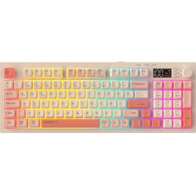 Resim Everest KB-85 SILENT PRO Kablosuz Bej-Pembe-Turuncu SESSİZ RGB Wireless 2.4Ghz Q Oyuncu Klavyesi 