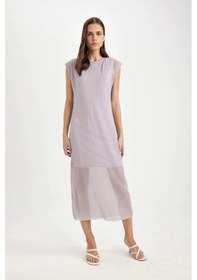 Resim Defacto Bodycon Yuvarlak Yaka Yarasa Kollu Maxi Elbise C8293AX24SMPR242 