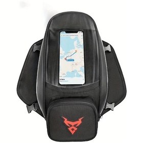 Resim Honeybeeshop Manyetik Motosiklet Çantası Kırmızı Motosiklet Yakıt Tankı Çantası Navigasyon Evrensel Taşınabilir Kırmızı 