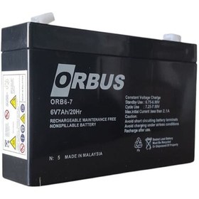 Resim ORBUS 6V 7AH Bakımsız Tip Kuru Akü EBATLAR: 150 x 34 x 94mm 