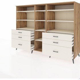Resim Kronos Dolap 10 Raflı 6 Çekmeceli 220x59x163 Çam-aytaşı Aytası - Atlas Çam 